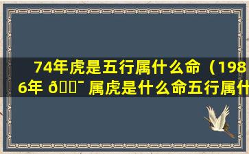 74年虎是五行属什么命（1986年 🐯 属虎是什么命五行属什么 🍀 ）